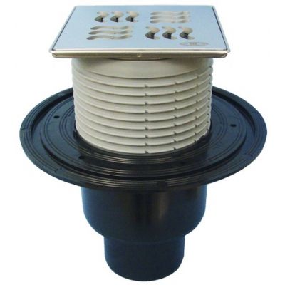 Трап HL 310NPr-3125 с дизайн-решеткой Юкон из нерж стали 115х115 мм