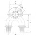 Проточный настенный угольник 20/16-Rp 1/2 короткий RX+